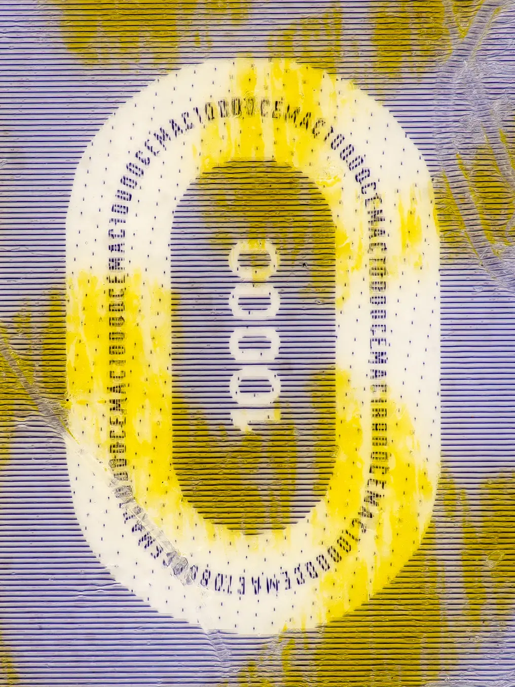 A close up of the micro text